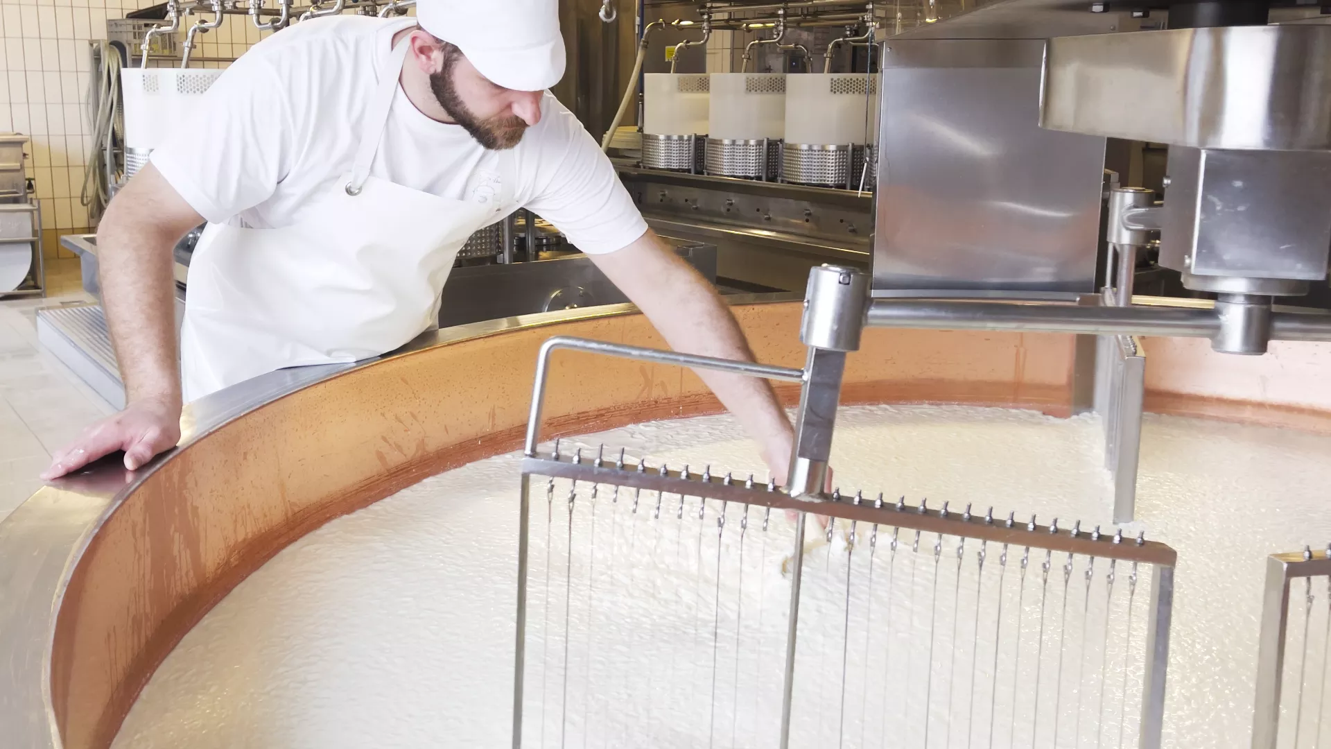 Pasteurisation du lait dans une cuve en cuivre