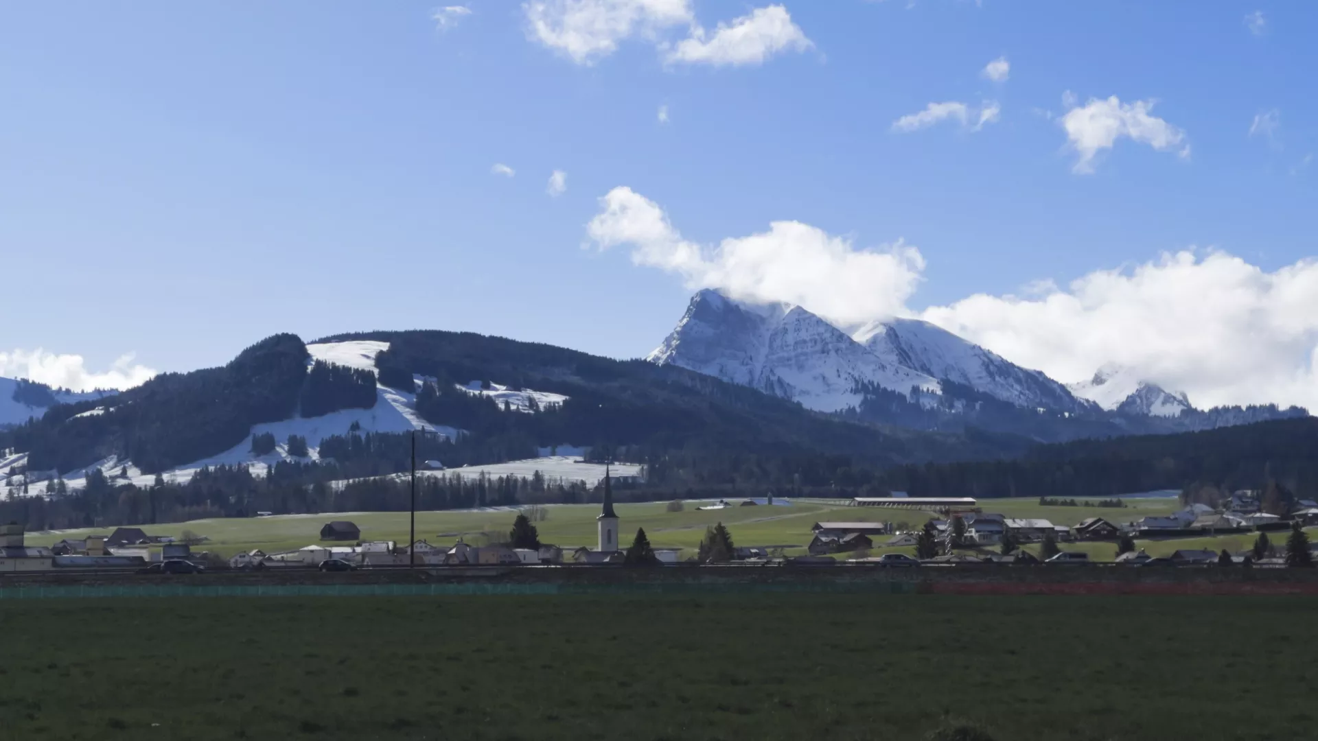 Vue panoramique sur le village de Vuadens