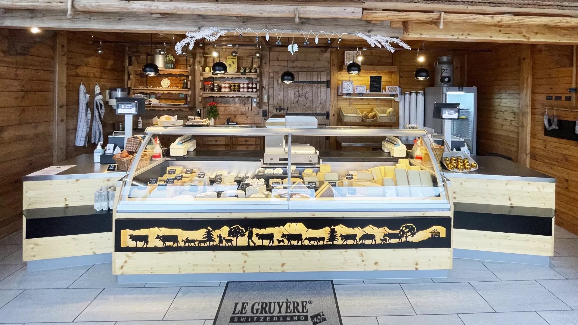 Comptoir du magasin de la laiterie fromagerie de Vuadens